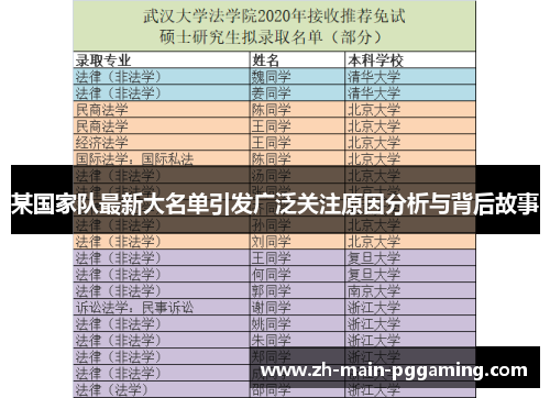 某国家队最新大名单引发广泛关注原因分析与背后故事